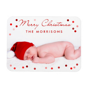 Magnet Flexible Joyeux bébé de la famille de Noël avec des points 