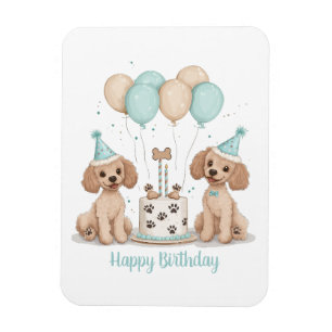 Magnet Flexible Joyeux Chiens de caniche normaux d'anniversaire