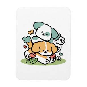 Magnet Flexible Joyeux Chiots Arrivés En Mai - Kawaii Dog Art