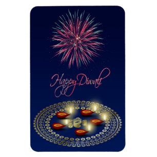 Magnet Flexible Joyeux Diwali Ganesha Rangoli - Aimant flexible