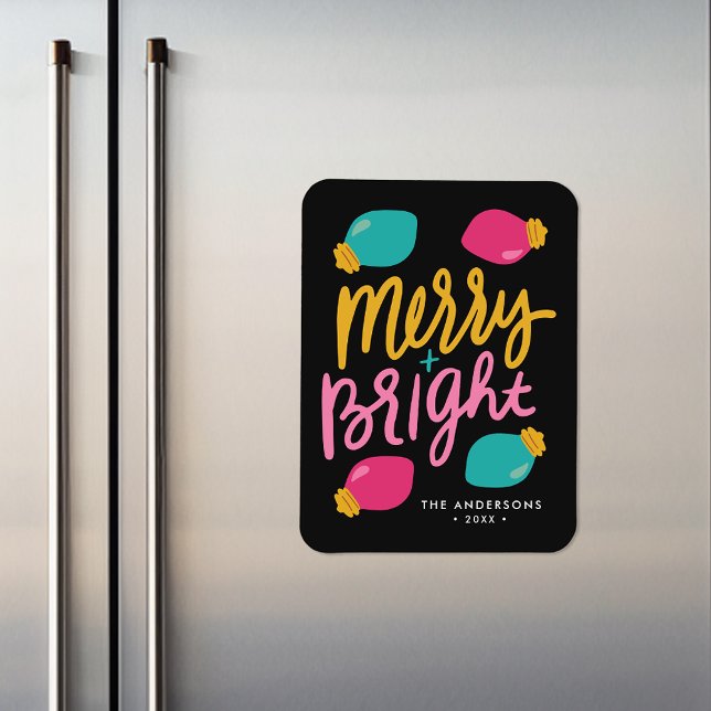 Magnet Flexible Joyeux et brillants feux de Noël non photo vacance (Créateur téléchargé)