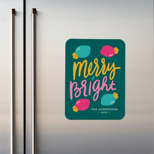 Magnet Flexible Joyeux et brillants feux de Noël non photo vacance (Créateur téléchargé)