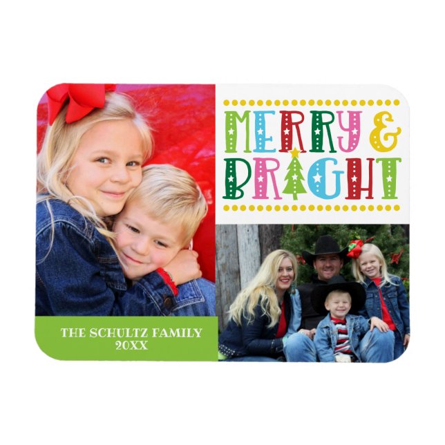 Magnet Flexible Joyeux et lumineux mignon Moderne Famille Photo Va (Horizontal)