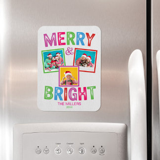 Magnet Flexible Joyeux et lumineux Noël photo