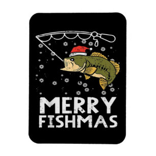 Magnet Flexible Joyeux Fish Noël Poisson Pêche Xmas