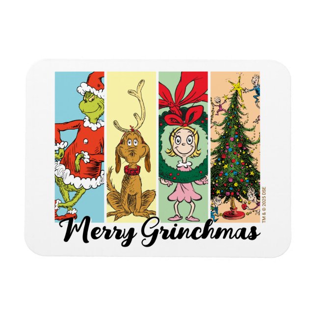 Magnet Flexible Joyeux Grinchmas Collage de Fêtes (Horizontal)