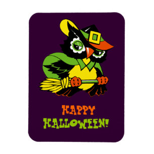 Magnet Flexible Joyeux Halloween ! Aimant cadeau de hibou vintage