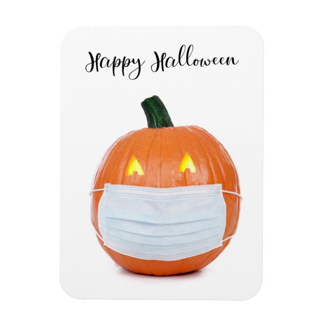 Magnet Flexible Joyeux Halloween Jack 'o Lanterne dans Masque Visa (Vertical)