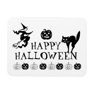 Magnet Flexible Joyeux Halloween noir blanc effrayant