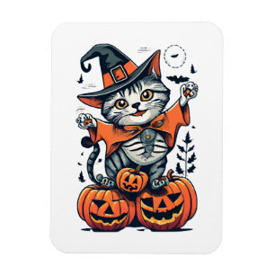 Magnet Flexible Joyeux Halloween Sorcière Chat