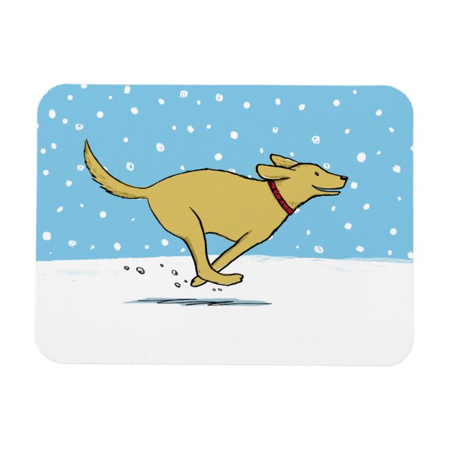 Magnet Flexible Joyeux hiver Vacances de Chien de Neige - Laborato (Horizontal)