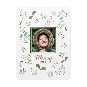 Magnet Flexible Joyeux hiver Woodland Christmas Photo