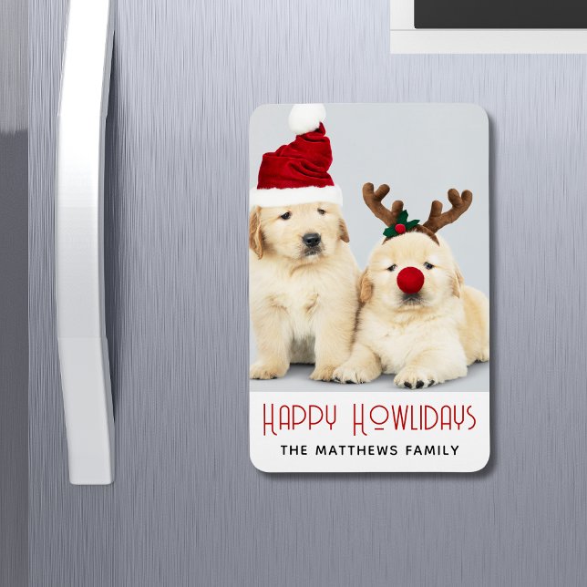 Magnet Flexible Joyeux Howlidays Amoureux des chiens Holiday Photo (Créateur téléchargé)
