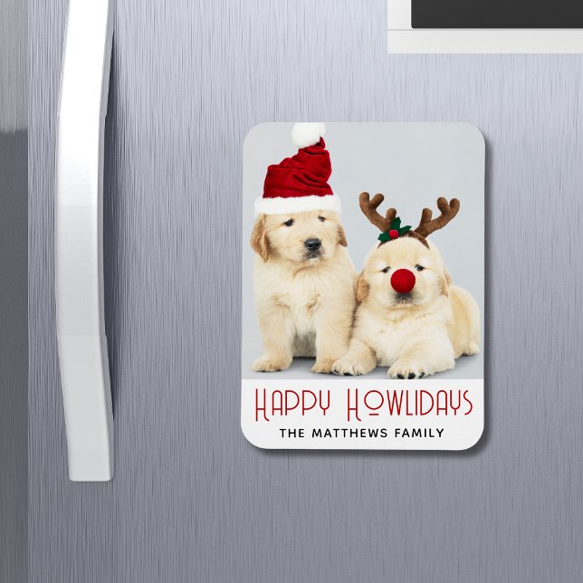 Magnet Flexible Joyeux Howlidays Amoureux des chiens Holiday Photo (Créateur téléchargé)