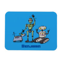 Joyeux joli dessin de trois robots trio