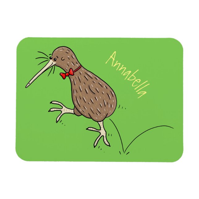 Magnet Flexible Joyeux kiwi de saut avec dessin de cravate arc (Horizontal)