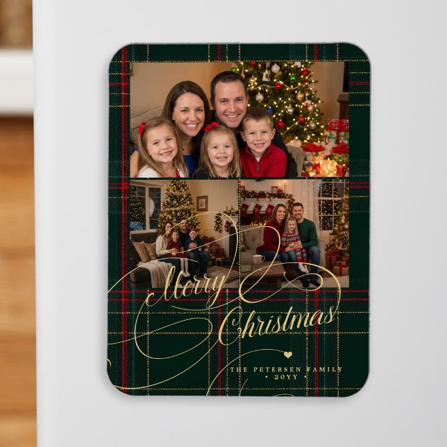 Magnet Flexible Joyeux Noël 3 photos carreau classique (Créateur téléchargé)