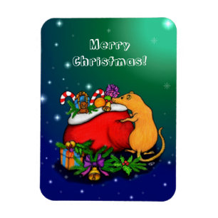 Magnet Flexible Joyeux Noël avec Rat Prince