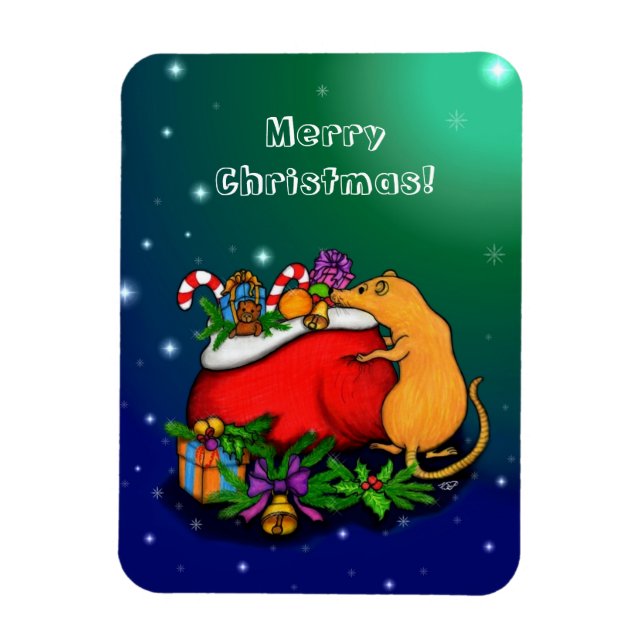 Magnet Flexible Joyeux Noël avec Rat Prince (Vertical)