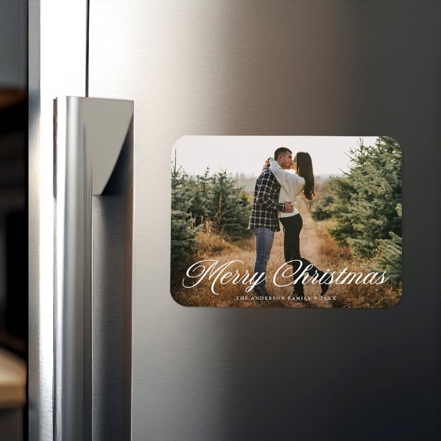 Magnet Flexible Joyeux Noël Calligraphie Script Photo (Créateur téléchargé)