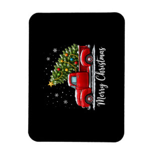 Magnet Flexible Joyeux Noël Camion Rouge Sapin Hommes Femmes