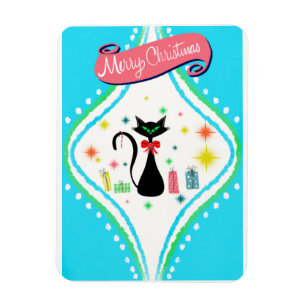 Magnet Flexible Joyeux Noël Chat Siamois Rétro 