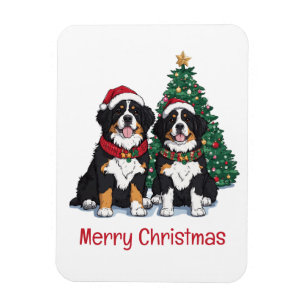 Magnet Flexible Joyeux Noël Chiens de Montagne des Bernes