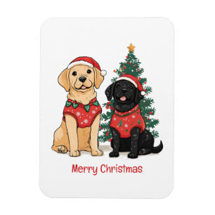 Magnet Flexible Joyeux Noël Chiens Labrador Retriever