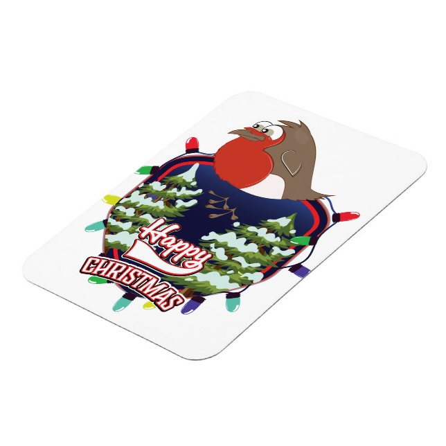 Magnet Flexible Joyeux Noël dessin animé logo Robin (Côté Gauche)