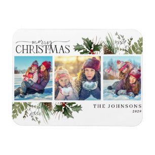 Magnet Flexible Joyeux Noël Forêt de Berry Pinecone Magnat photo