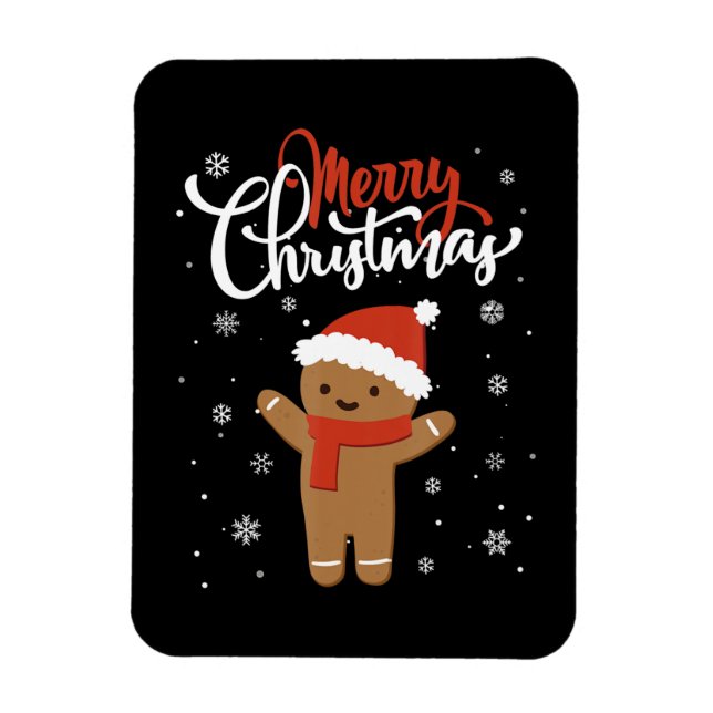 Magnet Flexible Joyeux Noël Ginger Pain Noël Noël Cookie (Vertical)