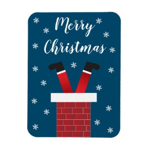 Magnet Flexible Joyeux Noël Père Noël Pieds Snowflakes