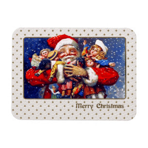 Magnet Flexible Joyeux Noël. Père Noël vintage