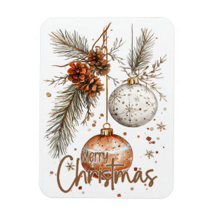 Magnet Flexible Joyeux Noël Rustique Salutation