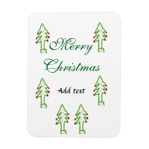 Magnet Flexible Joyeux Noël vert sapin rouge cerise de Noël