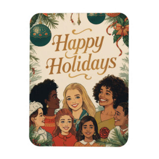 Magnet Flexible Joyeux Noël Vintage Famille Message Nouvel An
