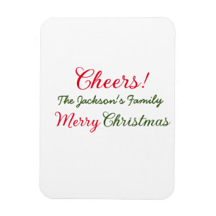 Magnet Flexible joyeux noël vœux ajoutez nom de famille texte phot