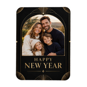 Magnet Flexible Joyeux Nouvel An Famille Vacances Message