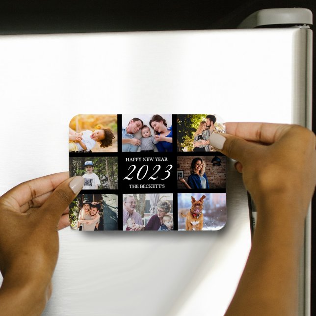 Magnet Flexible Joyeux Nouvel An Moderne 8 Collage photo (Créateur téléchargé)