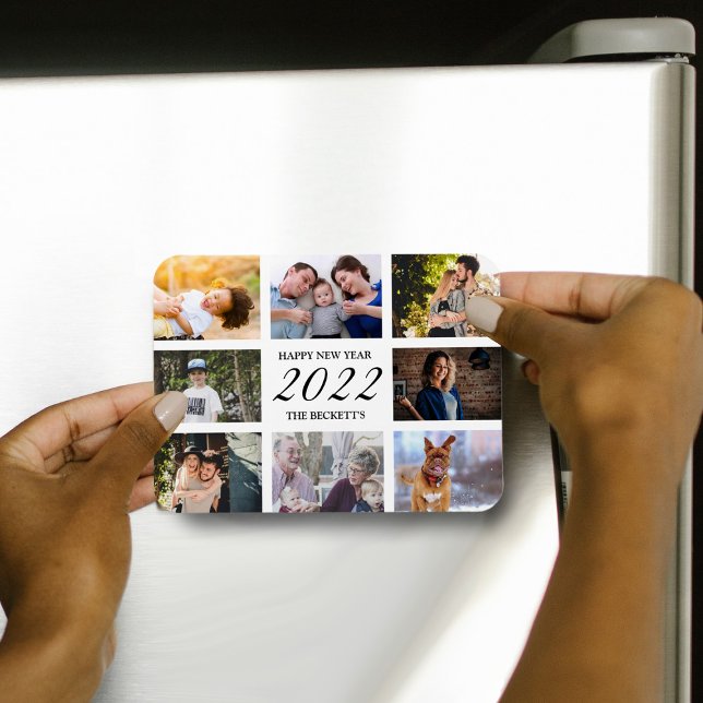 Magnet Flexible Joyeux Nouvel An Moderne 8 Collage photo (Créateur téléchargé)