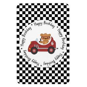 Magnet Flexible Joyeux Ours de course noir et blanc