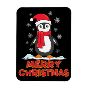 Magnet Flexible Joyeux Pingouin mignon de Noël