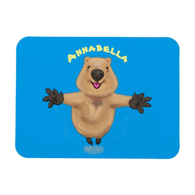 Magnet Flexible Joyeux sauter quokka dessin animé (Horizontal)