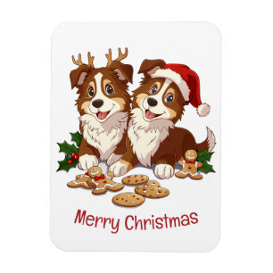 Magnet Flexible Joyeux Sheepdogs de Noël Shetland