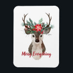 Magnet Flexible Joyeux tout aquarelle Deer Antler Bouquet<br><div class="desc">Merry Everything Watercolor Deer Antler Bouquet avec de jolies pinces et branches de pin,  fleurs,  baies et brindilles. Un joli design moderne pour les fêtes d'hiver ou de Noël. Consultez ma boutique pour voir ce design sur plus de produits!</div>
