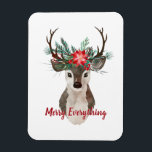 Magnet Flexible Joyeux tout aquarelle Deer Antler Bouquet<br><div class="desc">Merry Everything Watercolor Deer Antler Bouquet avec de jolies pinces et branches de pin,  fleurs,  baies et brindilles. Un joli design moderne pour les fêtes d'hiver ou de Noël. Consultez ma boutique pour voir ce design sur plus de produits!</div>