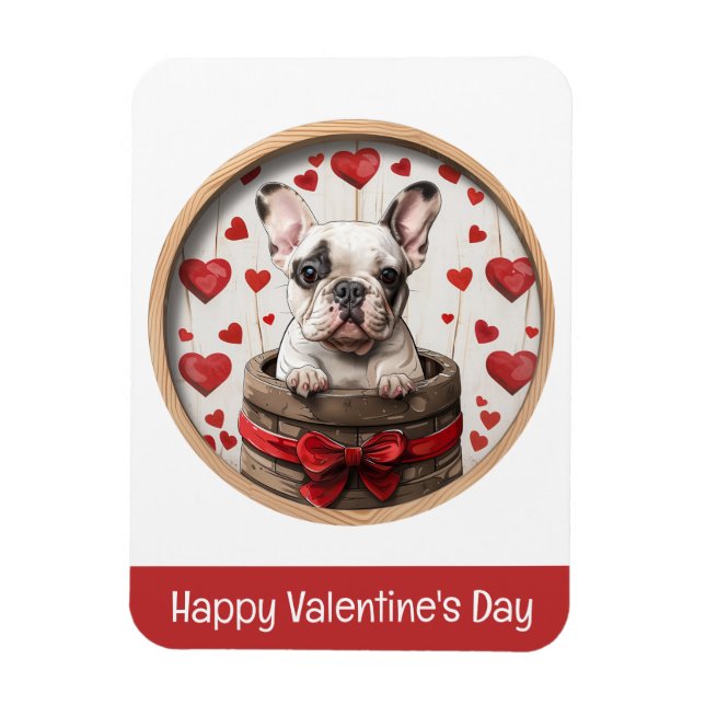 Magnet Flexible Joyeux Valentines Day French Bulldog (Vertical)