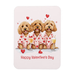 Magnet Flexible Joyeux Valentines Day Goldendoodle Dogs