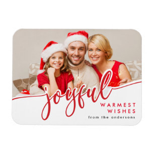 Magnet Flexible JOYFUL - Photo de Noël Rouge Blanc Rouge tendance