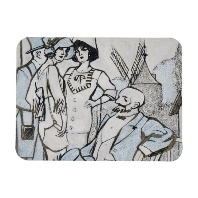 Magnet Flexible Juan Gris - Aux cours des Longchamps (Horizontal)